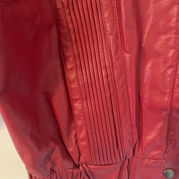 Vintage Red Marco Morani Leather Moto Jacket - Picture 4 of 8